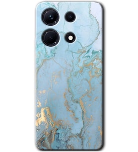İnfinix Note 30 Pro Kılıf HD Desen Baskılı Kılıf - Mavi Gold Mermer
