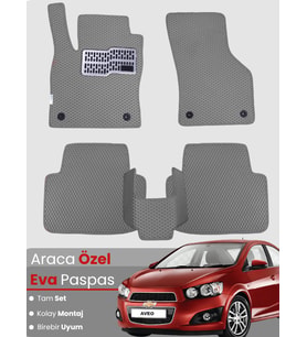 CHEVROLET AVEO (2012-2015) Uyumlu EVA Paspas Tam Set–Araca Özel,Su Geçirmez,Kolay Montaj