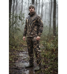 Tagon Softshell (Su Geçirmez) Saz Desen Polarlı Kamuflaj Takım