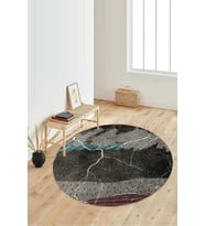 Dijital Baskılı Kaymaz Taban Yıkanabilir Yuvarlak Salon Halısı Koridor Halısı Paspas NDY-SD-308 (Vizon)
