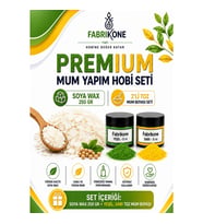Premium Mum Yapım Hobi Seti - Soya Wax 250 gr - 2'li Toz Mum Boyası Seti - Yeşil, Sarı BKFABSW2502YSR