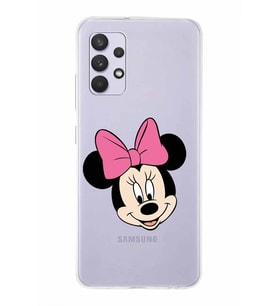 Samsung Galaxy A32  Kapak Minnie Mouse Tasarımlı Şeffaf Silikon Kılıf