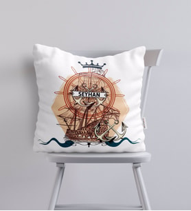 BK Gift Kişiye Özel İsimli Gemi Tasarımlı Yastık-4