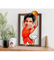 BK Gift Kişiye Özel Erkek Basketbol Karikatürlü 3D Ahşap Tablo-4, Sevgiliye Hediye, Arkadaşa Hediye, Doğum Günü Hediyesi