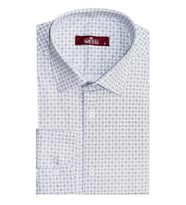 Kaz Ayağı Desenli Slim Fit Beyaz Erkek Gömlek - Wessi