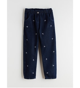 LCW Kids İndigo Beli Lastikli Kız Çocuk Jean Pantolon