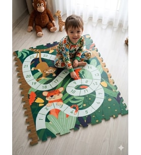 Eğitici Sayılar Orman Temalı Puzzle Oyun Halısı