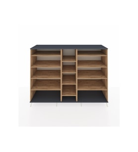Kronos Dolap 11 Raflı  220x59x163 Çam-Antrasit/Çam