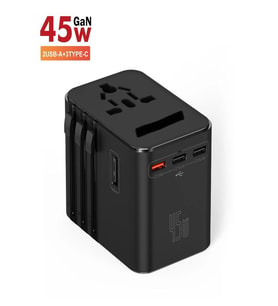 FC-22 45W Global Seyahat Şarj Aleti - 2 USB-A, 3 TYPE-C, 1 AC Priz Adaptörü Çoğaltıcı