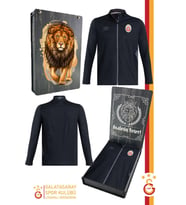 Galatasaray Orijinal Lisanslı Fermuarlı Dik Yaka Siyah Antrenman Sweat Kutulu (Siyah)