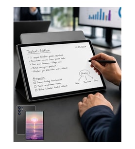 10.1 İnç Android Tablet 16GB RAM 1TB Depolama Klavyeli Kılıf ve Kalemli Set