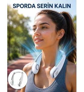 Kanatsız Boyun Tipi Fan Giyilebilir Serinletici, Düşük Sesli, Hafif ABS Gövde, USB Şarj Edilebilir Yeni Nesil