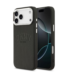Apple iPhone 17 Pro Max Uyumlu Kılıf DKNY Orjinal Lisanslı M-safe Şarj Özellikli PU Deri Kabartmalı Kapak