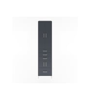 Hyperion Dolap 4 Raflı 4 Çekmeceli 4 Kapaklı 60x44x243 Antrasit-Antrasit