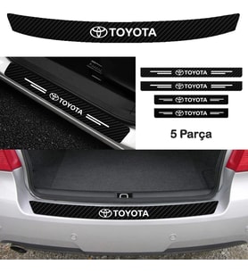 Toyota Proace City İçin Uyumlu Aksesuar Oto Bağaj Ve Kapı Eşiği Sticker Set Karbon
