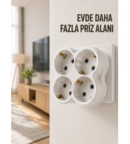 4 lü Priz Çoğaltıcı Kablosuz Duvar Tipi Direkt Prize Takılan Priz Çoklayıcı