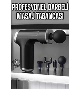 Masaj Tabancası 4 Başlıklı Kas ve Vücut Ağrıları İçin Şarjlı Darbeli