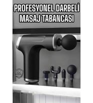 Masaj Tabancası 4 Başlıklı Kas ve Vücut Ağrıları İçin Şarjlı Darbeli