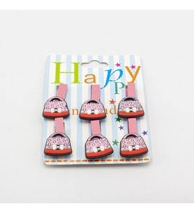 6LI AHŞAP SİLİKON FİGÜRLÜ KÜÇÜK SÜS MANDALI 3.5 cm