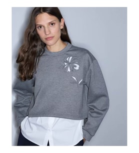 İpekyol Çift Parça Görünüm Cutout Gri Kadın Sweatshirt IW6260091123