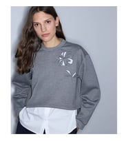 İpekyol Çift Parça Görünüm Cutout Gri Kadın Sweatshirt IW6260091123
