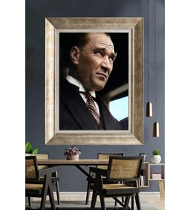 Gümüş Çerçeveli Atatürk Tablo za74