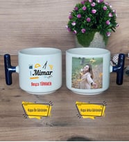 Mimar Kupa Bardak Fotoğraflı T Lacivert Kulplu Mimarlar Günü Hediyesi