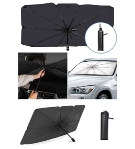 Katlanabilir Oto Ön Cam Güneşlik Şemsiye Tip 140x75 cm Güneş Koruyucu Isı Yalıtımlı Araç Gölgelik