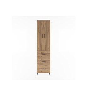 Hyperion Dolap 4 Raflı 3 Çekmeceli 2 Kapaklı 60x44x243 Çam-Çam