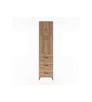 Hyperion Dolap 4 Raflı 3 Çekmeceli 2 Kapaklı 60x44x243 Çam-Çam