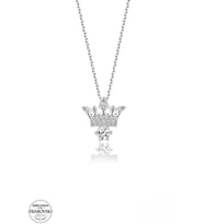 SWAROVSKİ TAŞLI  ZİRCONİA TAÇ 925 AYAR GÜMÜŞ KOLYE