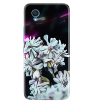 Alcatel 1 2022 Kılıf Resimli Desenli Silikon Platinium Series Beyaz Çiçekler 1888