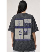 Killua Zoldyck Hunter X Hunter Anime Baskılı Unisex Oversize Eskitme Yıkamalı Tişört