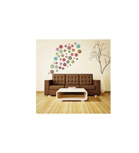DUVAR ÇIKARTMA STICKER DEKORATİF DUVAR KAĞIDI,SÜS  İKİ ADET GEOMETRİK HALKALI PVC 48X33X0,5CM