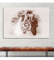 Kişiye Özel Vintage Karakalem Tasarımlı Pencil Sketch Effectli Tablo (8 Farklı Ölçü)