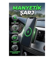 Manyetik 15W Kablosuz Şarjlı Araç Telefon Tutucu Stand