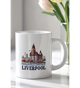İngiltere Liverpool Temalı 330ml Baskılı Beyaz Seramik Kupa Bardak