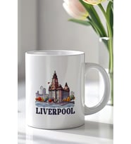 İngiltere Liverpool Temalı 330ml Baskılı Beyaz Seramik Kupa Bardak