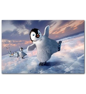 Cakatabloo Buzda Dans Eden Yavru Penguenler MDF Tablo