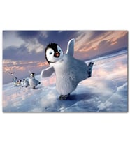 Cakatabloo Buzda Dans Eden Yavru Penguenler MDF Tablo