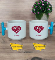 Love Sevgili Kupa Bardak T Mavi Kulplu Sevgiliye Sevgililer Günü Hediyesi