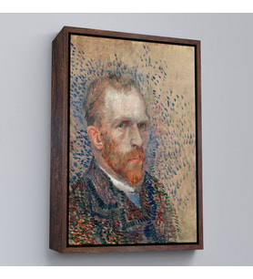 Çerçeveli Vincent van Gogh - Portre Tablo (Kahverengi)