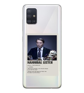 Samsung Galaxy A71 Uyumlu Hannibal Lecter Minimalist Poster Desenli Şeffaf Telefon Kılıfı