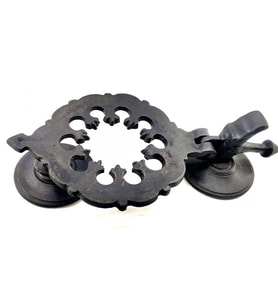 Antika Tarz Dekoratif Pirinç Osmanlı Kapı Tokmağı, Taktak - 265x75mm, Oksit