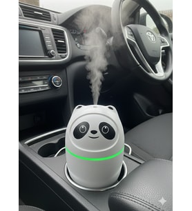 Sevgiliye Hediye Sevimli Panda Tasarımlı USBli Araç ve Ofis Tipi Hava Nemlendirici Buhar Makinesi (Sıcak Beyaz)