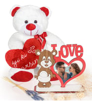 45 cm İyi ki varsın Kalpli Ayı & Love Çerçeve (Model 1)