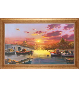 EV İŞYERİ OFİS İÇİN ALTIN ÇERÇEVELİ PASPARTULU TABLO VB638