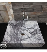 Sipahi Marble Leylak Mermer Eğimli Kare Lavabo