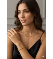 925 Ayar Papatya Silver 6 mm doç zincir kolye bileklik set.rose.gold.rodaj
