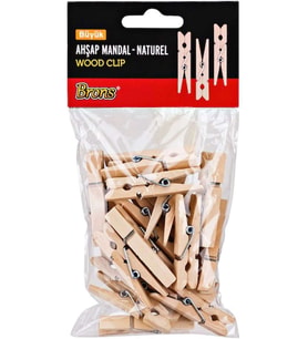 Brons Br-907 Ahşap Mandal Naturel Büyük